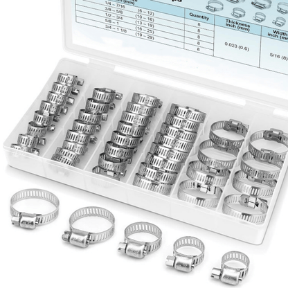 40pcs 6 - 29mm Pipe Clamp Stainless Steel Fuel Clamp Set FS090532 - with | Sold by Uncle Wiener's Wholesale