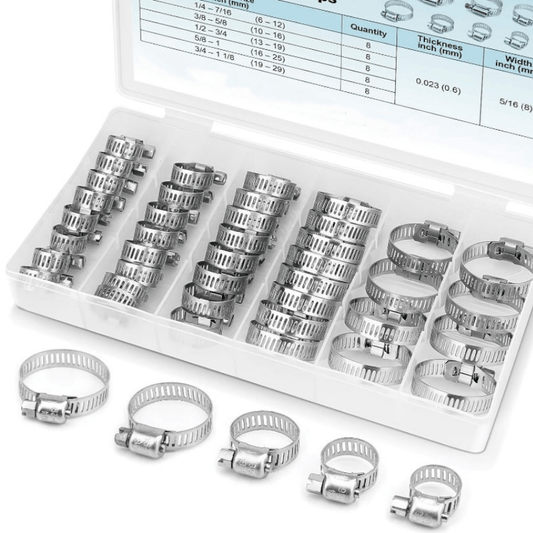 40pcs 6 - 29mm Pipe Clamp Stainless Steel Fuel Clamp Set FS090532 - with | Sold by Uncle Wiener's Wholesale