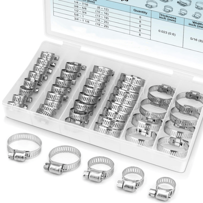40pcs 6 - 29mm Pipe Clamp Stainless Steel Fuel Clamp Set FS090532 - with | Sold by Uncle Wiener's Wholesale