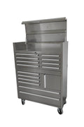 41 - Inch 14 - Drawer Stainless Steel Tool Bench with 5” Locking Casters – TB4118S - with | Sold by Uncle Wiener's Wholesale