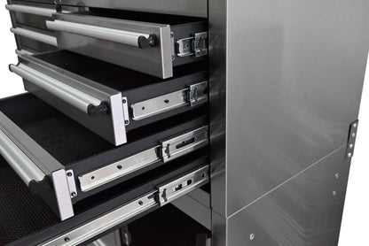 41 - Inch 14 - Drawer Stainless Steel Tool Bench with 5” Locking Casters – TB4118S - with | Sold by Uncle Wiener's Wholesale