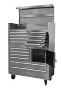41 - Inch 14 - Drawer Stainless Steel Tool Bench with 5” Locking Casters – TB4118S - with | Sold by Uncle Wiener's Wholesale