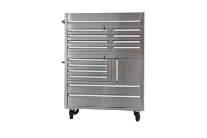 41 - Inch 14 - Drawer Stainless Steel Tool Bench with 5” Locking Casters – TB4118S - with | Sold by Uncle Wiener's Wholesale