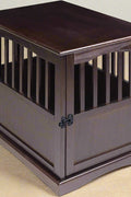 Wooden indoor dog crate styled as end table
Lockable pet crate with solid wood construction
Open slat wood crate for airflow and visibility
Furniture-style dog kennel for small pets
Dual-use pet crate with home decor top surface