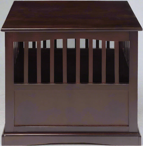 Wooden indoor dog crate styled as end table
Lockable pet crate with solid wood construction
Open slat wood crate for airflow and visibility
Furniture-style dog kennel for small pets
Dual-use pet crate with home decor top surface