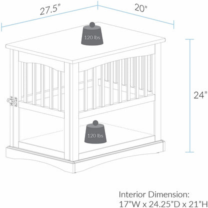 Wooden indoor dog crate styled as end table
Lockable pet crate with solid wood construction
Open slat wood crate for airflow and visibility
Furniture-style dog kennel for small pets
Dual-use pet crate with home decor top surface
