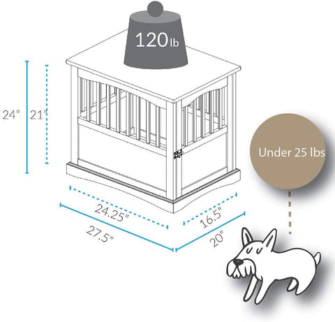 Wooden indoor dog crate styled as end table
Lockable pet crate with solid wood construction
Open slat wood crate for airflow and visibility
Furniture-style dog kennel for small pets
Dual-use pet crate with home decor top surface