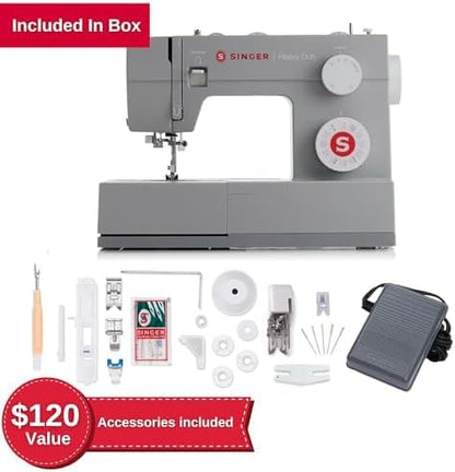 Singer Sewing Machine, Metal Plastic, Grey, Heavy Duty