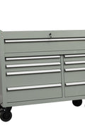 42" 9 - Drawer Rolling Tool Bench – Heavy - Duty Garage Storage Cabinet in Matte Black Finish - with Dark Blue | Sold by Uncle Wiener's Wholesale