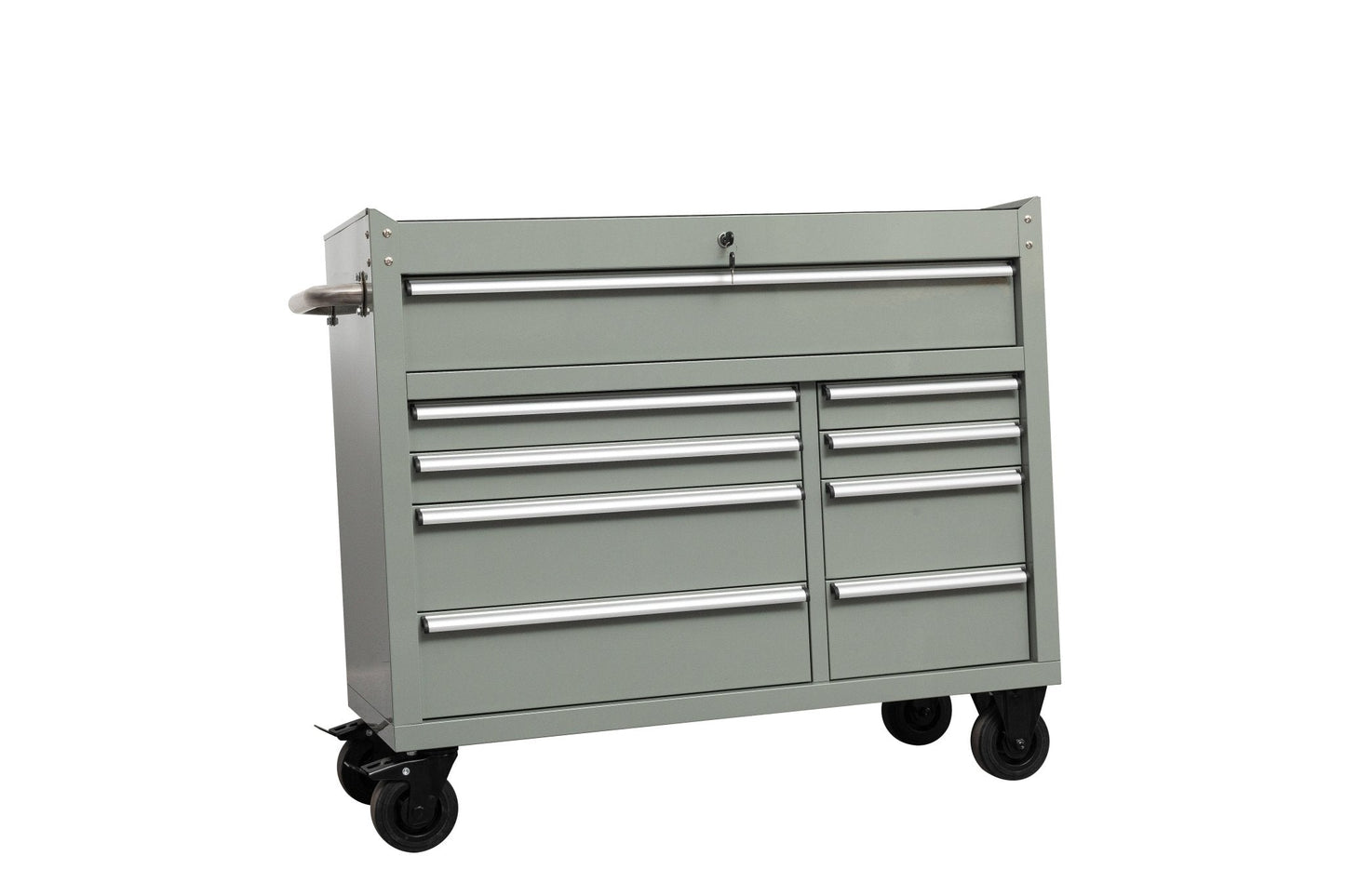 42" 9 - Drawer Rolling Tool Bench – Heavy - Duty Garage Storage Cabinet in Matte Black Finish - with Dark Blue | Sold by Uncle Wiener's Wholesale