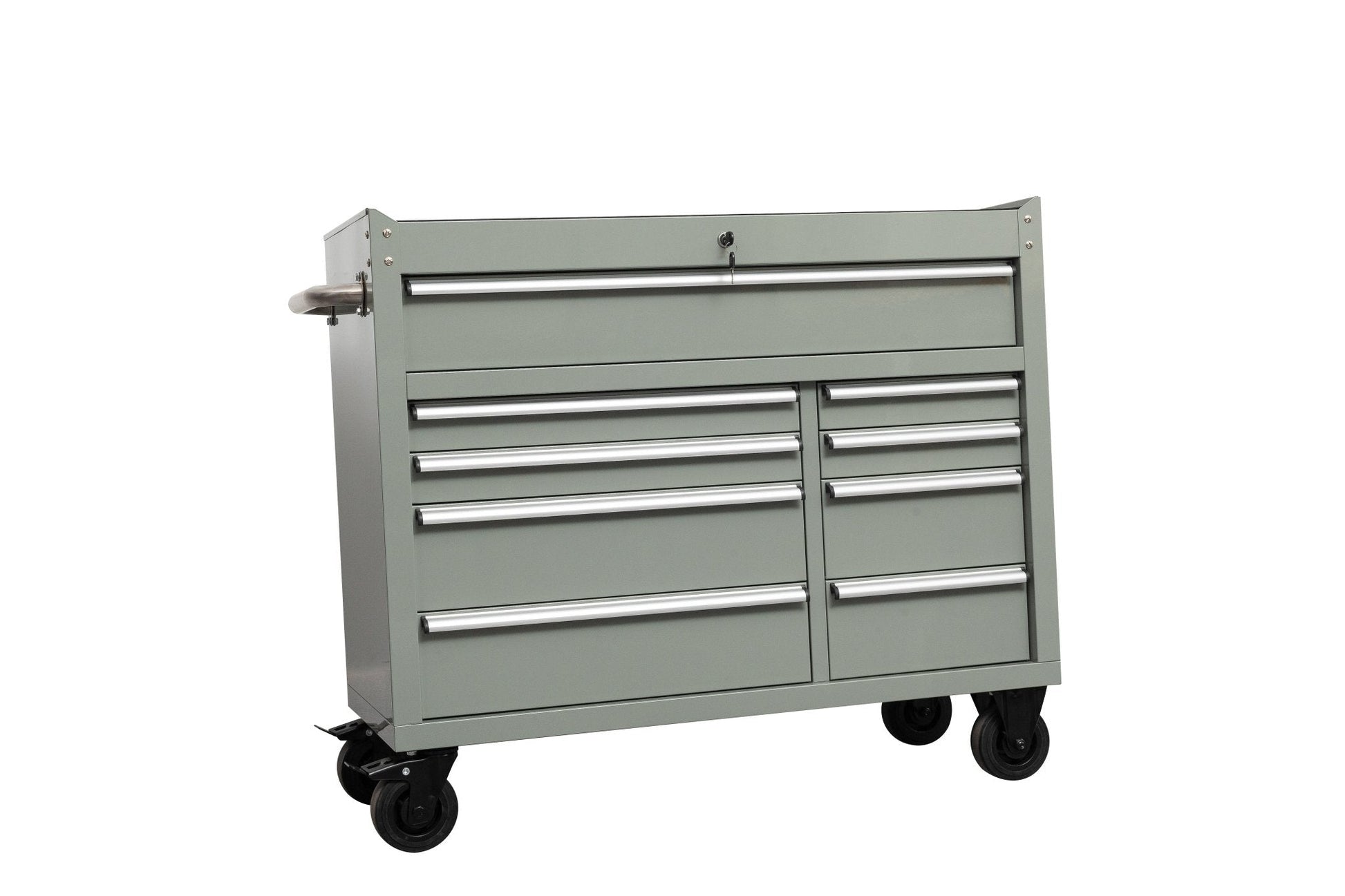 42" 9 - Drawer Rolling Tool Bench – Heavy - Duty Garage Storage Cabinet in Matte Black Finish - with Dark Blue | Sold by Uncle Wiener's Wholesale