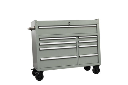 42" 9 - Drawer Rolling Tool Bench – Heavy - Duty Garage Storage Cabinet in Matte Black Finish - with Dark Blue | Sold by Uncle Wiener's Wholesale