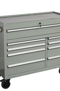 42" 9 - Drawer Rolling Tool Bench – Heavy - Duty Garage Storage Cabinet in Matte Black Finish - with Dark Blue | Sold by Uncle Wiener's Wholesale