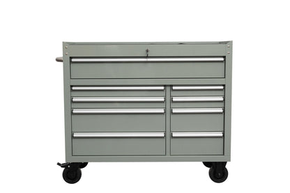 42" 9 - Drawer Rolling Tool Bench – Heavy - Duty Garage Storage Cabinet in Matte Black Finish - with Dark Blue | Sold by Uncle Wiener's Wholesale