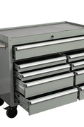 42" 9 - Drawer Rolling Tool Bench – Heavy - Duty Garage Storage Cabinet in Matte Black Finish - with Dark Blue | Sold by Uncle Wiener's Wholesale