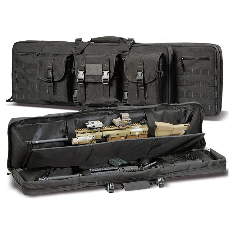 42" Double Gun Case Backpack – Tactical Rifle Bag with MOLLE Webbing & Padded Interior GN9013D - General Equipment with Black | Sold by Uncle Wiener's Wholesale