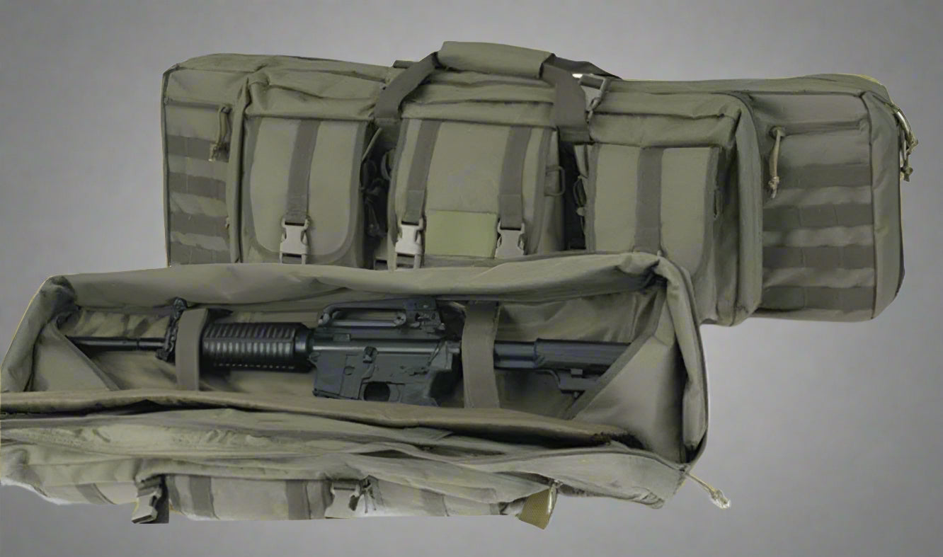 42 inch Tactical Rifle Bag with MOLLE Straps – Front View
Double Gun Backpack Case with Adjustable Straps – Side Angle
Tan MOLLE Rifle Case with Shoulder Carry
Padded Interior of Tactical Rifle Bag for Two Guns