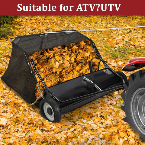 42" Tow - Behind Lawn Sweeper for Tractors – 12.9 cu.ft Hopper, 10" Brush, Solid Wheels GT1108 - with | Sold by Uncle Wiener's Wholesale