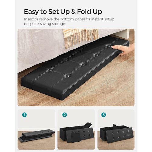 43" Folding Storage Ottoman Bench Footrest Padded Seat ULSF701 - with | Sold by Uncle Wiener's Wholesale