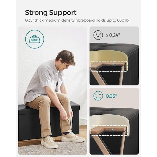 43" Folding Storage Ottoman Bench Footrest Padded Seat ULSF701 - with | Sold by Uncle Wiener's Wholesale