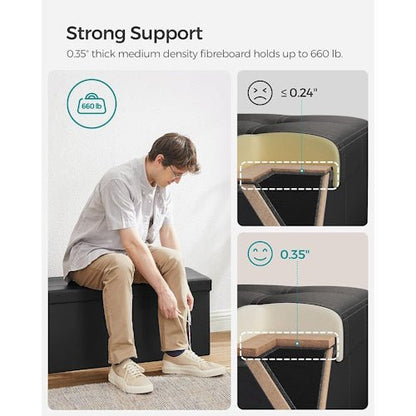 43" Folding Storage Ottoman Bench Footrest Padded Seat ULSF701 - with | Sold by Uncle Wiener's Wholesale