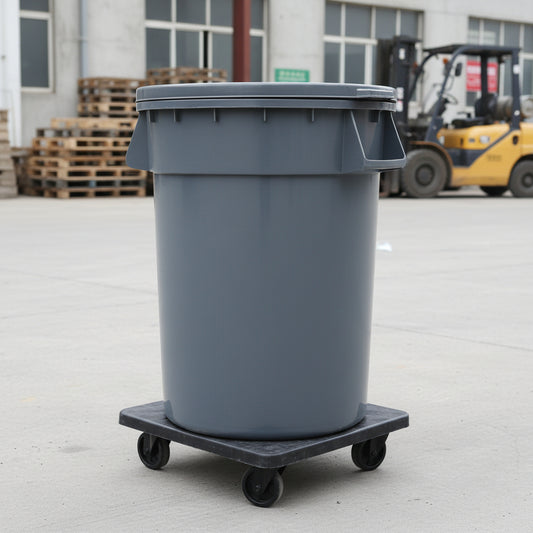 44 & 32 Gallon Outdoor Trash Cans with Lids – Heavy - Duty Garbage Bins for Home & Commercial Use - General Equipment with Wheeled Dolly for 32/44 Gallon Can – 1030417 | Sold by Uncle Wiener's Wholesale