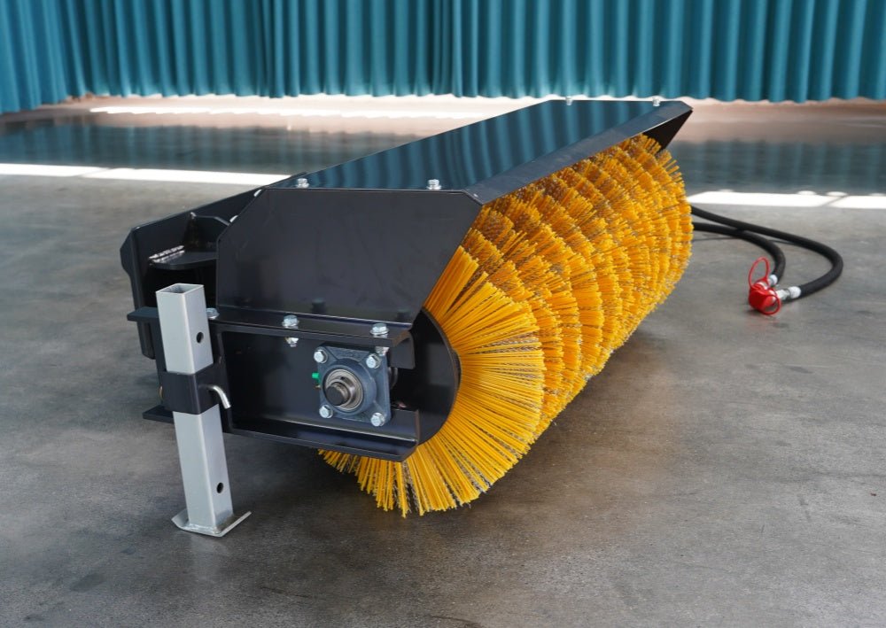 44" Mini Skid Steer Hydraulic Angle Broom Sweeper – Rotary Brush Attachment | Model MSAB1120 - with | Sold by Uncle Wiener's Wholesale