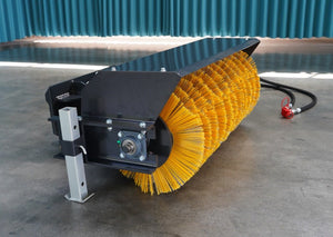 44" Mini Skid Steer Hydraulic Angle Broom Sweeper – Rotary Brush Attachment | Model MSAB1120