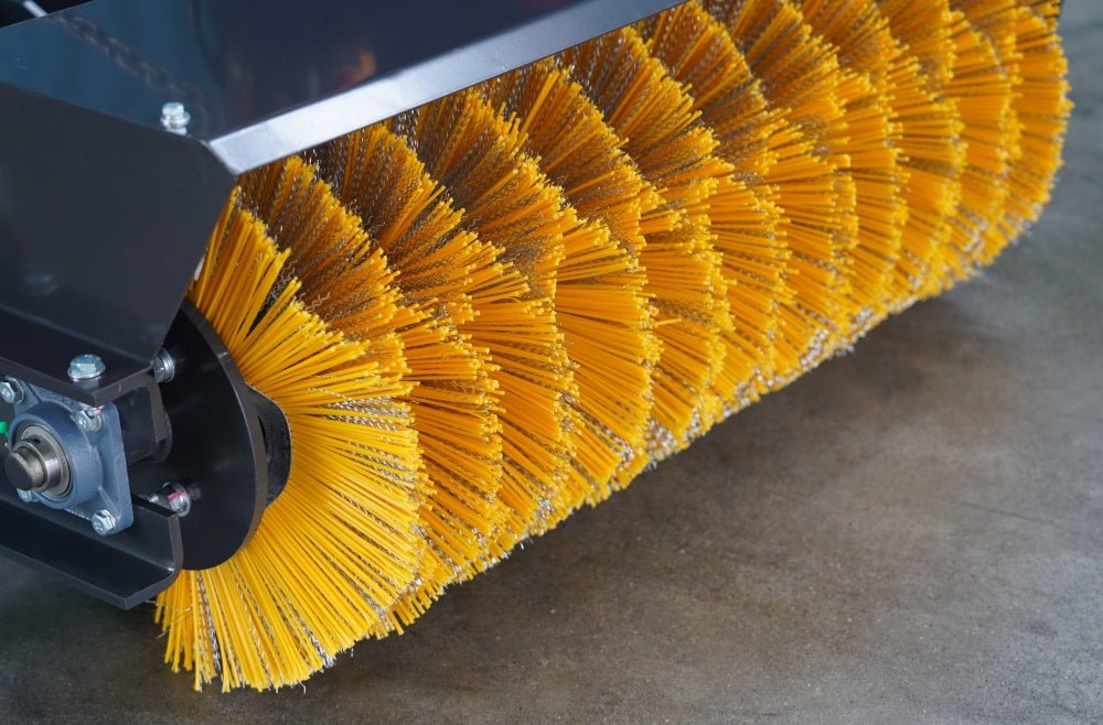 44" Mini Skid Steer Hydraulic Angle Broom Sweeper – Rotary Brush Attachment | Model MSAB1120 - with | Sold by Uncle Wiener's Wholesale
