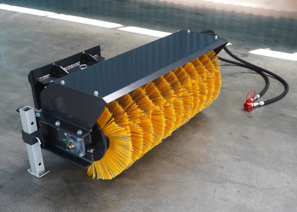 44" Mini Skid Steer Hydraulic Angle Broom Sweeper – Rotary Brush Attachment | Model MSAB1120 - with | Sold by Uncle Wiener's Wholesale