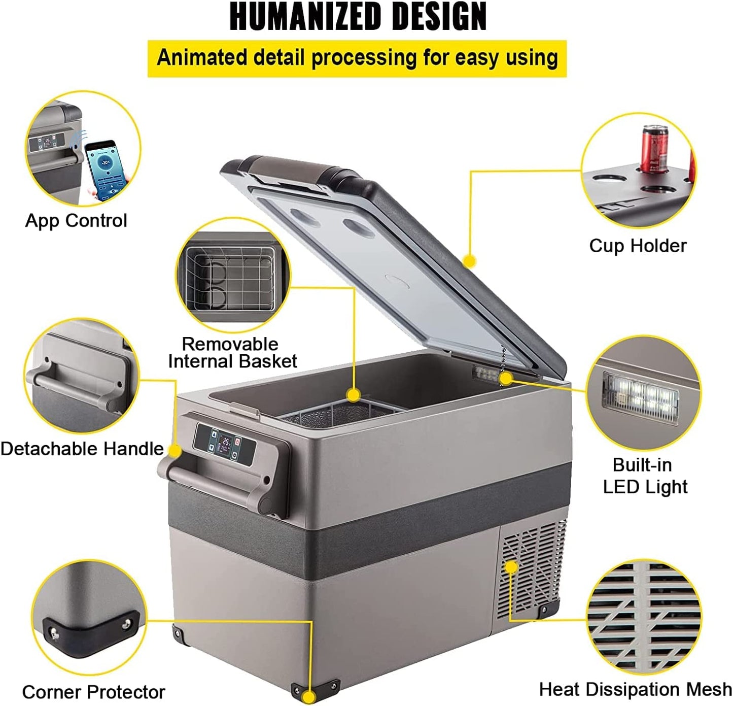 45L Portable Car Refrigerator Freezer – LG Compressor, 12V/110V Dual Zone RV Fridge 448423 - with | Sold by Uncle Wiener's Wholesale