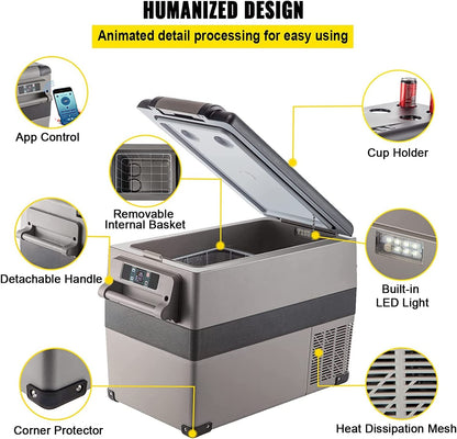 45L Portable Car Refrigerator Freezer – LG Compressor, 12V/110V Dual Zone RV Fridge 448423 - with | Sold by Uncle Wiener's Wholesale