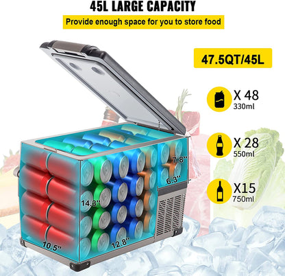 45L Portable Car Refrigerator Freezer – LG Compressor, 12V/110V Dual Zone RV Fridge 448423 - with | Sold by Uncle Wiener's Wholesale