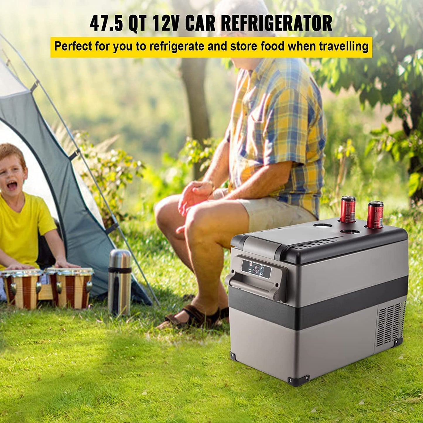 45L Portable Car Refrigerator Freezer – LG Compressor, 12V/110V Dual Zone RV Fridge 448423 - with | Sold by Uncle Wiener's Wholesale