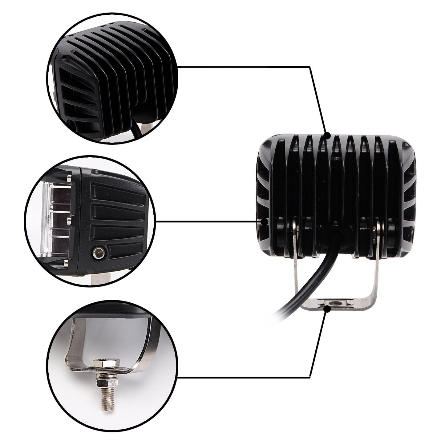 45W Side Shooter LED Strobe Light Bar – Wide Beam Off - Road Work Light – 445WF - with | Sold by Uncle Wiener's Wholesale