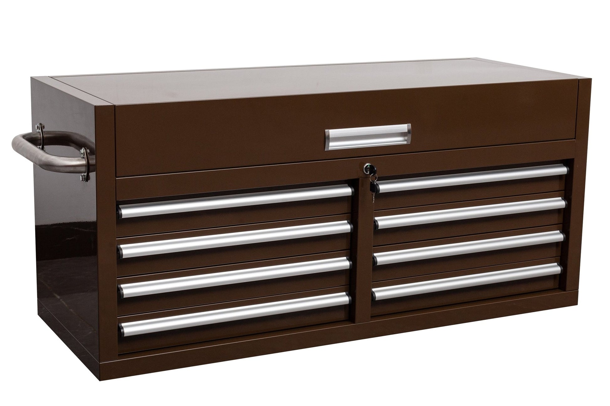 46" Heavy - Duty 8 - Drawer Upper Tool Chest – Steel Workshop Storage Cabinet - with 46" Upper Tool Chest – Espresso Brown | Sold by Uncle Wiener's Wholesale