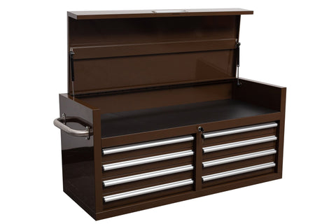 46" Heavy - Duty 8 - Drawer Upper Tool Chest – Steel Workshop Storage Cabinet - with 46" Upper Tool Chest – Espresso Brown | Sold by Uncle Wiener's Wholesale