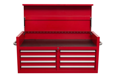 46" Heavy - Duty 8 - Drawer Upper Tool Chest – Steel Workshop Storage Cabinet - with 46" Upper Tool Chest – Red | Sold by Uncle Wiener's Wholesale