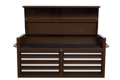 46" Heavy - Duty 8 - Drawer Upper Tool Chest – Steel Workshop Storage Cabinet - with 46" Upper Tool Chest – Espresso Brown | Sold by Uncle Wiener's Wholesale