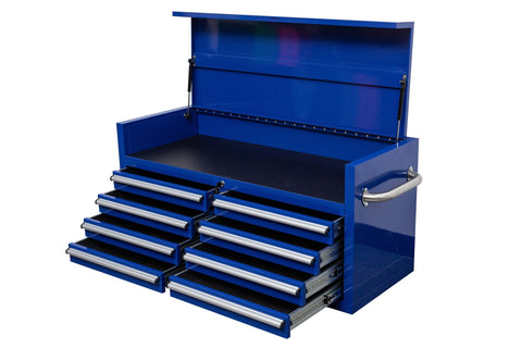 46" Heavy - Duty 8 - Drawer Upper Tool Chest – Steel Workshop Storage Cabinet - with 46" Upper Tool Chest – Dark Blue | Sold by Uncle Wiener's Wholesale