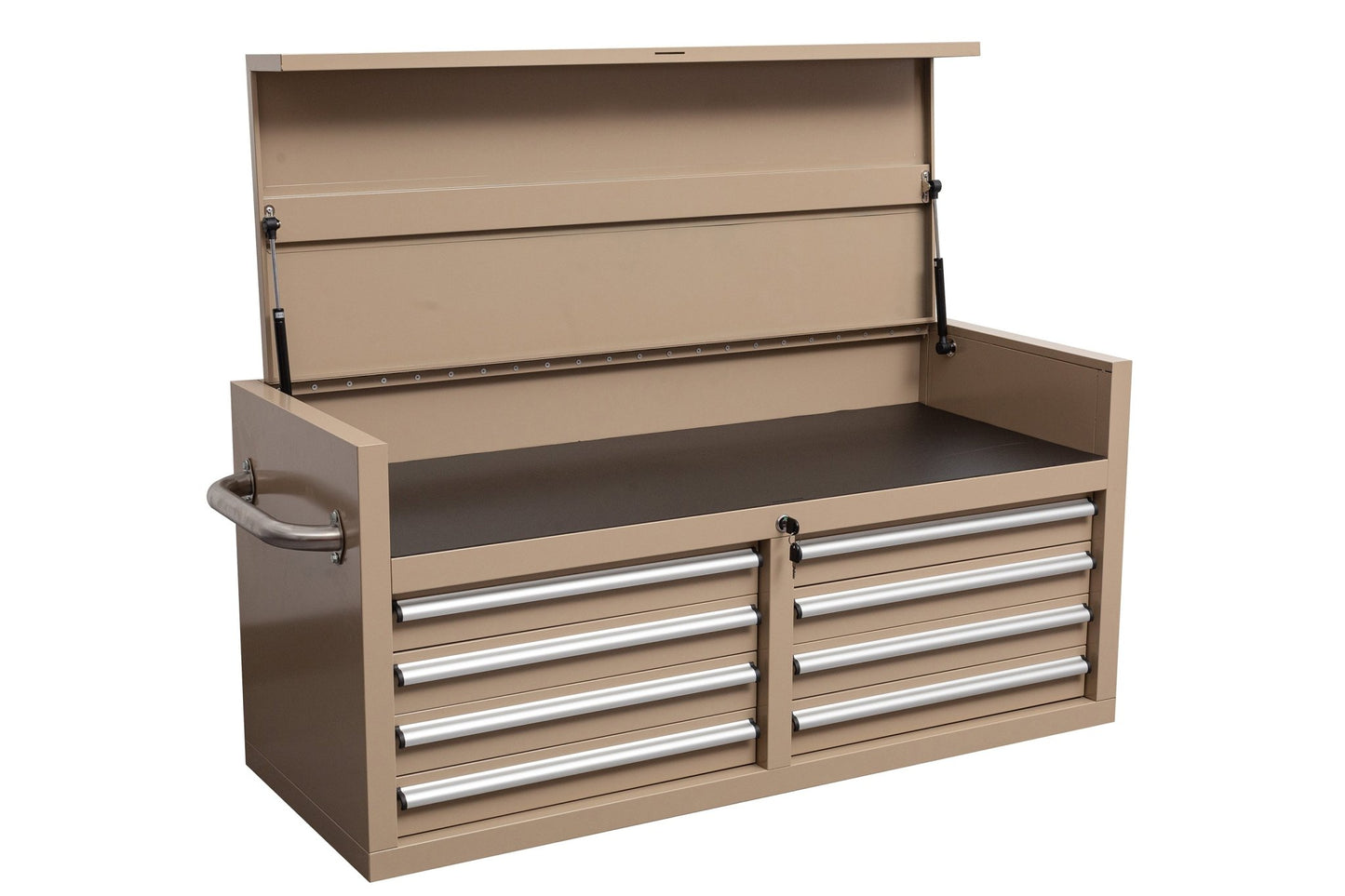 46" Heavy - Duty 8 - Drawer Upper Tool Chest – Steel Workshop Storage Cabinet - with 46" Upper Tool Chest – Desert Sand | Sold by Uncle Wiener's Wholesale