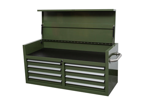 46" Heavy - Duty 8 - Drawer Upper Tool Chest – Steel Workshop Storage Cabinet - with 46" Upper Tool Chest – Olive Green | Sold by Uncle Wiener's Wholesale