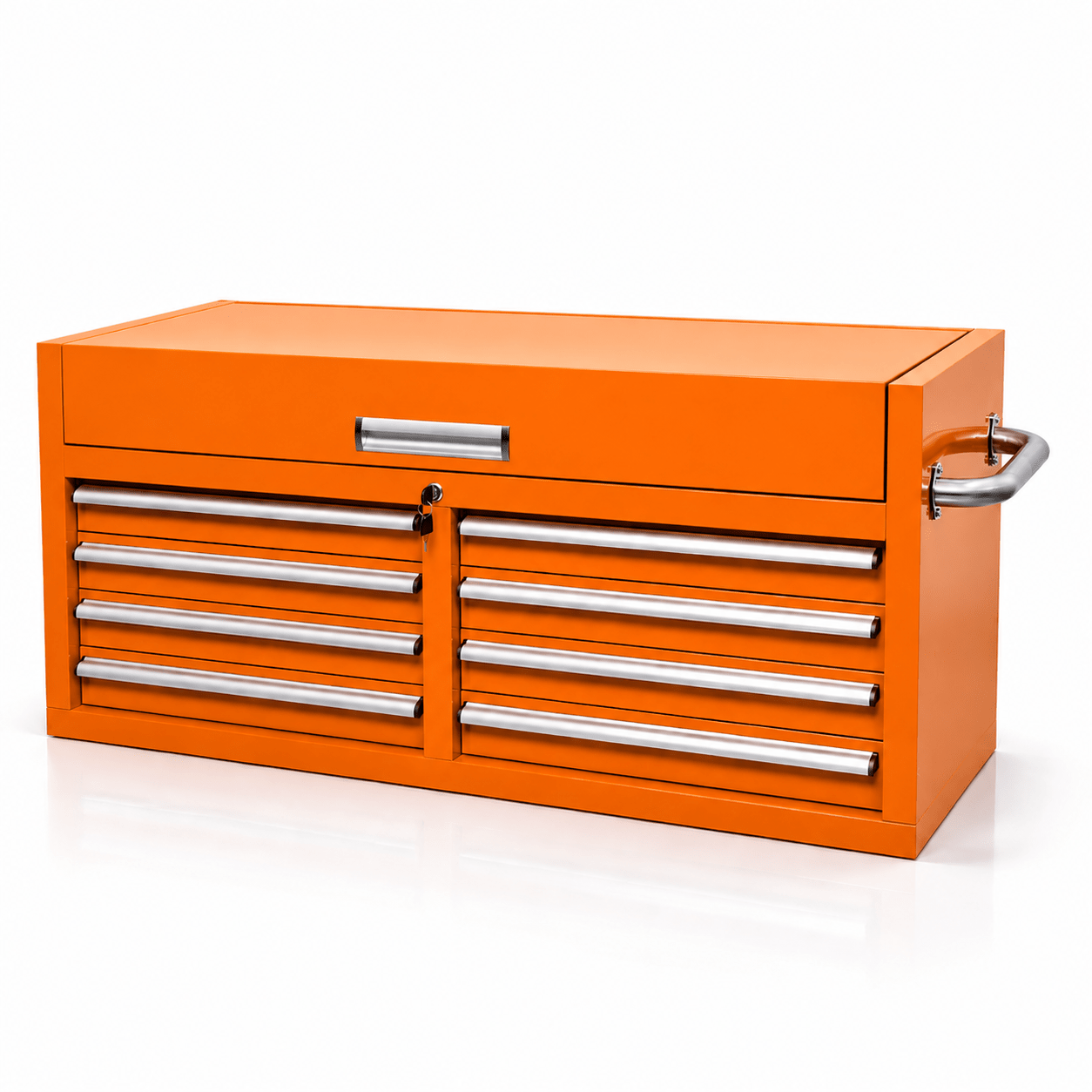 46" Heavy - Duty 8 - Drawer Upper Tool Chest – Steel Workshop Storage Cabinet (Competible with: 46" Rolling Tool Workbench) - Hand Tools with 46" Upper Tool Chest – Orange | Sold by Uncle Wiener's Wholesale
