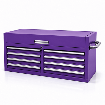 46" Heavy - Duty 8 - Drawer Upper Tool Chest – Steel Workshop Storage Cabinet (Competible with: 46" Rolling Tool Workbench) - Hand Tools with 46" Upper Tool Chest – Purple | Sold by Uncle Wiener's Wholesale
