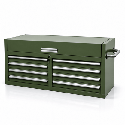 46" Heavy - Duty 8 - Drawer Upper Tool Chest – Steel Workshop Storage Cabinet (Competible with: 46" Rolling Tool Workbench) - Hand Tools with 46" Upper Tool Chest – Green | Sold by Uncle Wiener's Wholesale