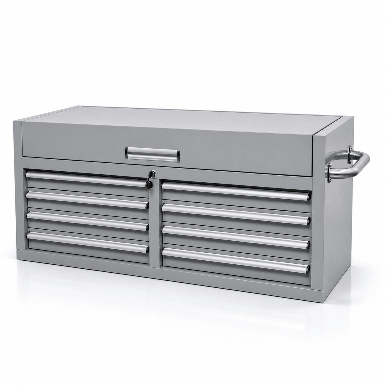 46" Heavy - Duty 8 - Drawer Upper Tool Chest – Steel Workshop Storage Cabinet (Competible with: 46" Rolling Tool Workbench) - Hand Tools with 46" Upper Tool Chest – Cement Gray | Sold by Uncle Wiener's Wholesale