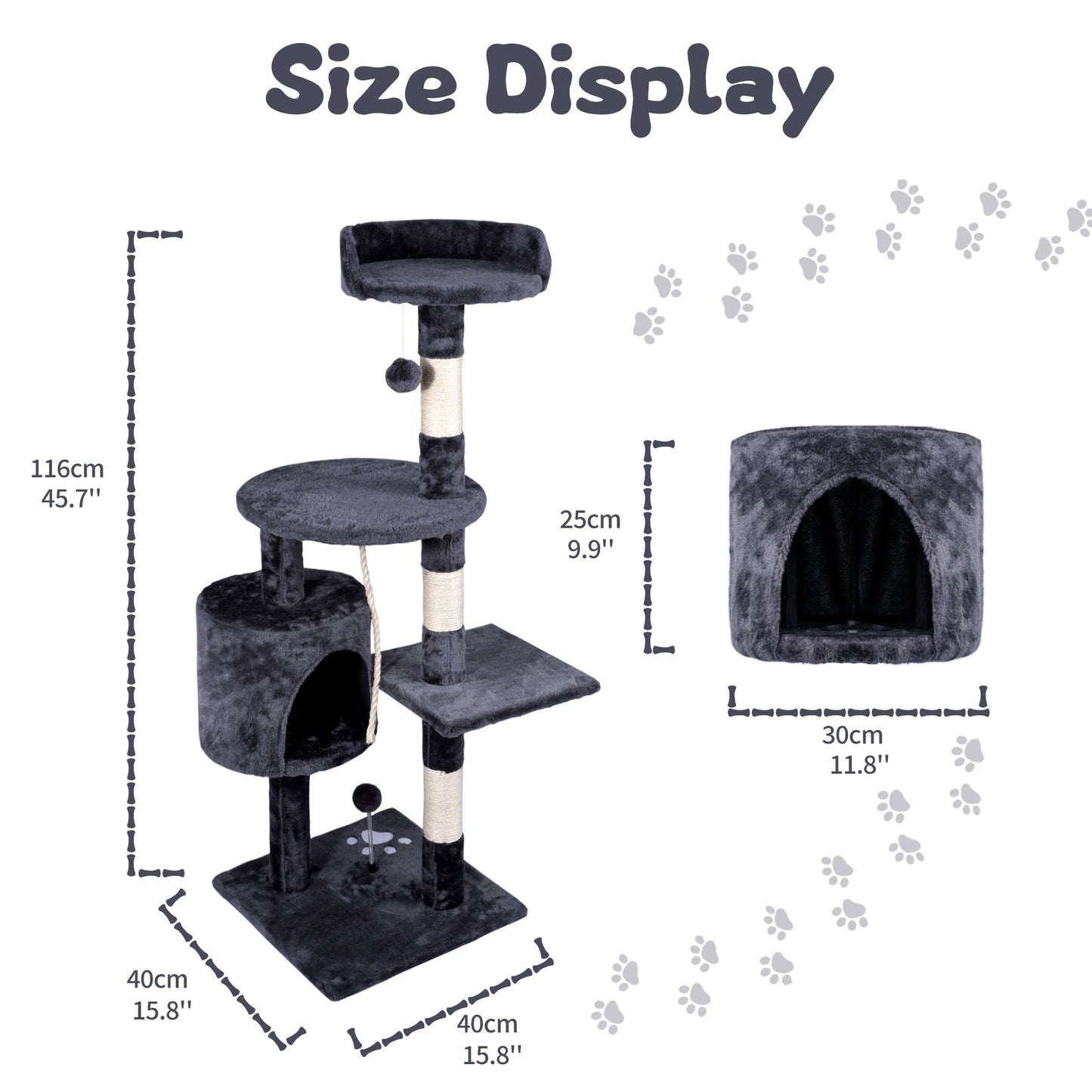 46″ Multi - Level Cat Tree Condo with Scratching Posts & Plush Platforms AMCT08 - with | Sold by Uncle Wiener's Wholesale