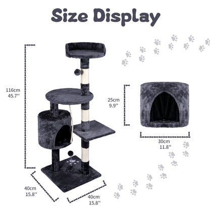 46″ Multi - Level Cat Tree Condo with Scratching Posts & Plush Platforms AMCT08 - with | Sold by Uncle Wiener's Wholesale