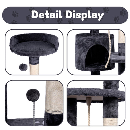46″ Multi - Level Cat Tree Condo with Scratching Posts & Plush Platforms AMCT08 - with | Sold by Uncle Wiener's Wholesale
