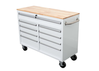 46" Rolling Tool Workbench – Heavy - Duty Mobile Storage Cabinet with 9 Drawers - with White | Sold by Uncle Wiener's Wholesale